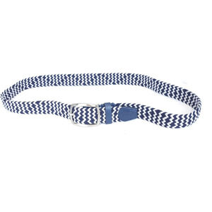 Five Four Belt Navy Blue White Woven Chevron Men Size L Causal‎ Preppy Nautical